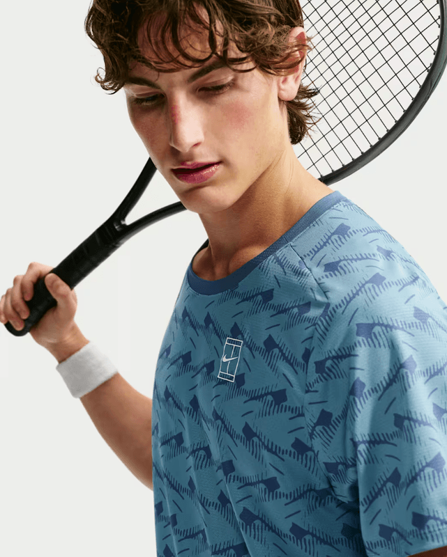 NikeCourt Advantage Men's Dri-FIT Tennis Top (New Slate / White)