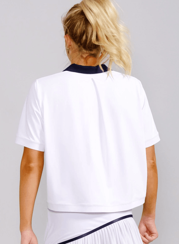 RS Women's Court Polo (White / Navy)