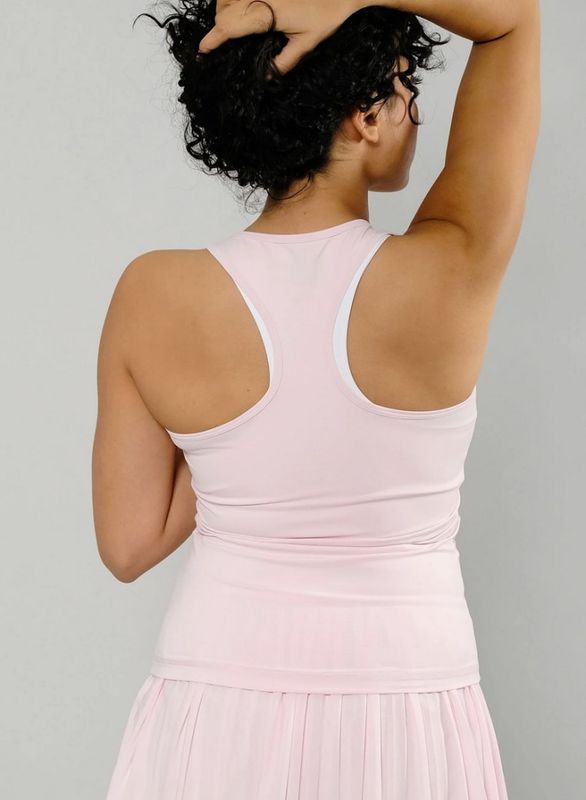 RS Women's Court V-Neck Top (Light Pink / White)