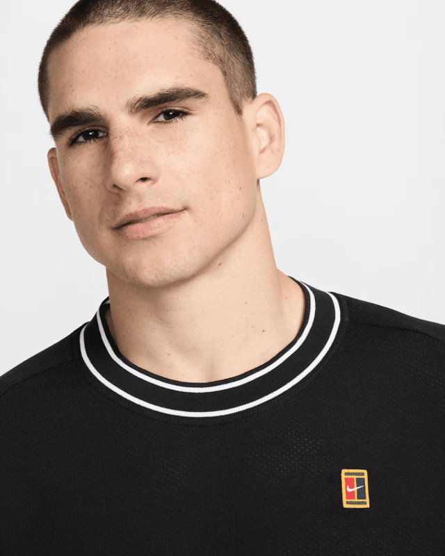 NikeCourt Heritage Men's Short Sleeve Tennis Top (Black)